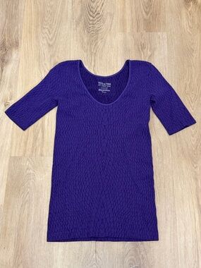 TEES by Tina Purple Stretch Short Sleeve Top
